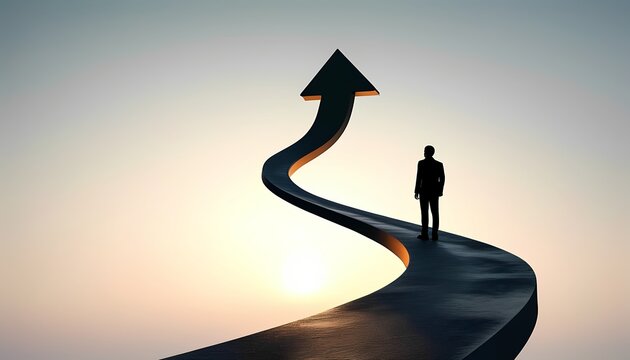 Overcoming challenges business growth journey abstract pathway motivational environment inspirational viewpoint