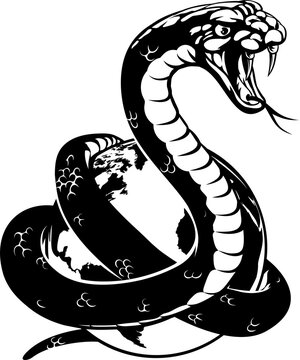Snake World Earth Globe Concept