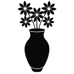 Set of icons of vases, clay amphorae. Black silhouette of vessels of different shapes. Vector illustration, Detailed illustration of ancient greek pottery ceramic vases silhouettes.Modern illustration