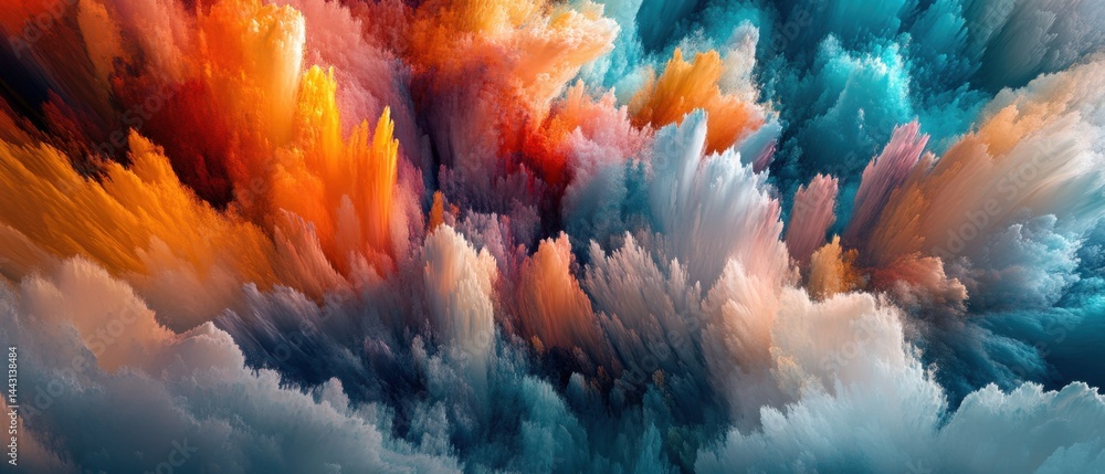 Poster dynamic abstract background with vibrant orange and blue hues creating a sense of energy and depth i