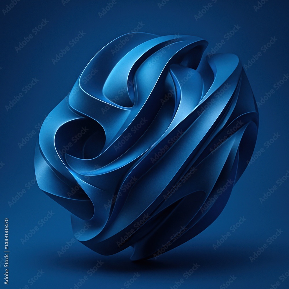 Poster abstract blue 3d shape on futuristic background rendering in high detail
