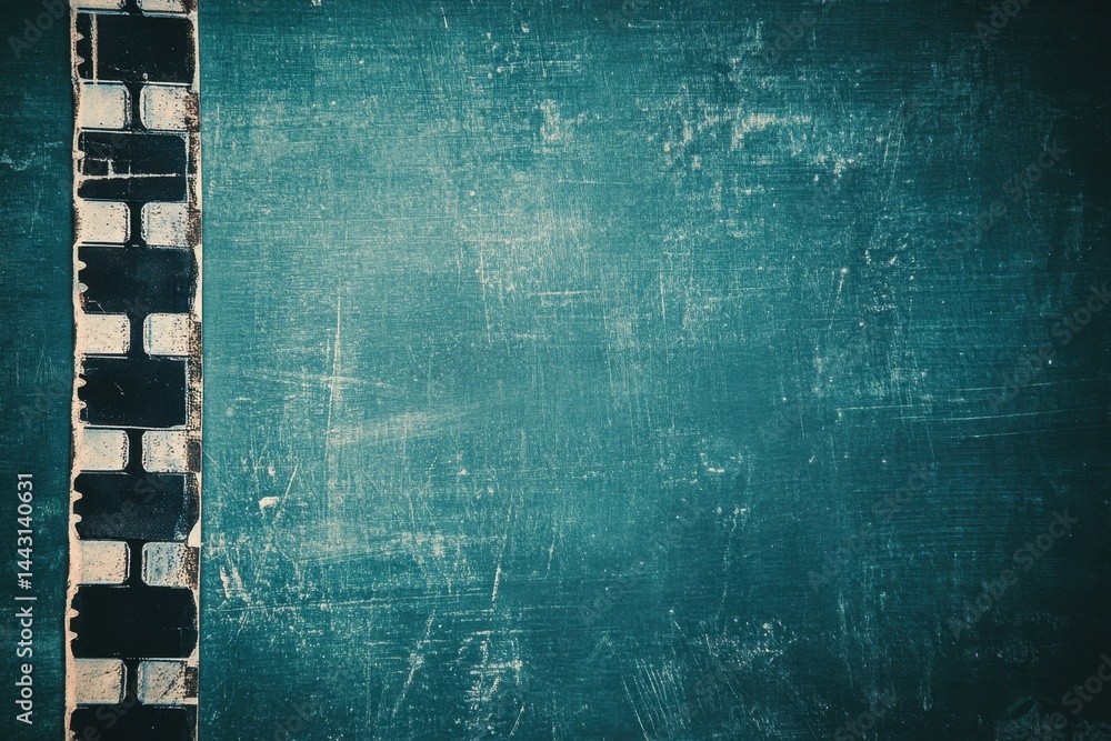 Poster textured teal surface with decorative border element abstract background showcasing vintage style an