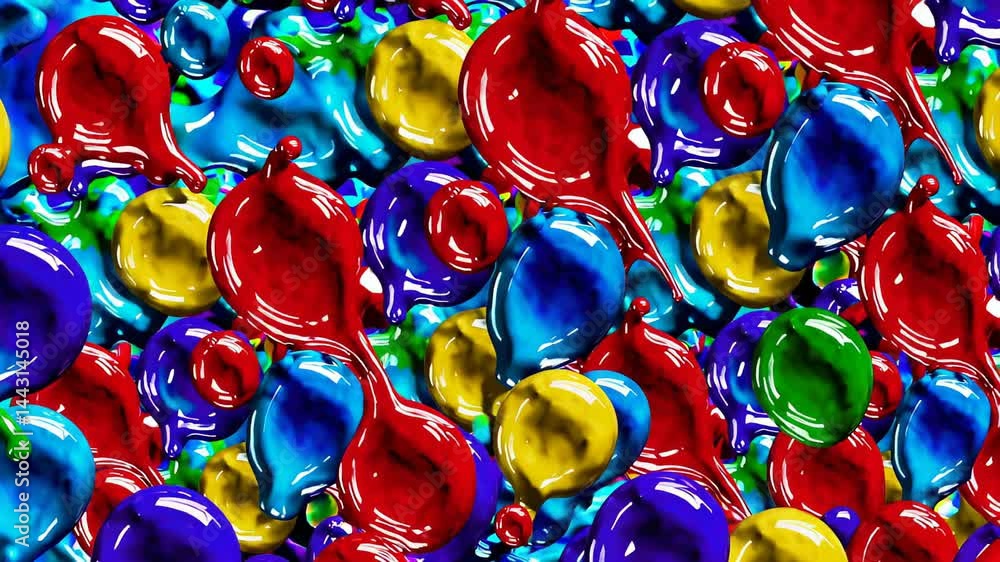 Poster multicolored drops and smears of paint creating a dynamic and energetic abstract design.