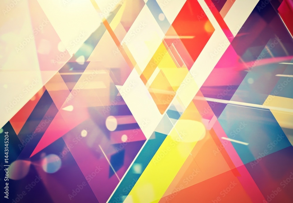 Aufkleber geometric background with vivid triangles and shapes