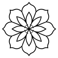 Obraz premium Elegant Cosmic Bloom Line Art Illustration
