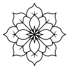 Elegant Cosmic Bloom Line Art Illustration