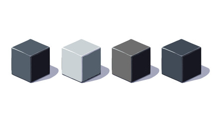 Obraz premium Isometric Gray Cubes on White Background