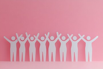 Pink Background Unity People Group Strength Solidarity