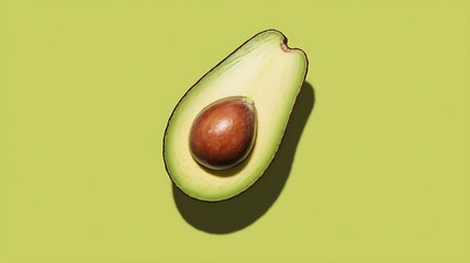 Delicious avocado half with seed exposed
