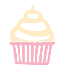 vector illustration of a cupcake