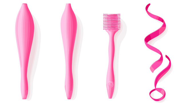 Pink Objects and Accessories on White Background