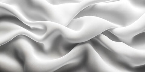 A close-up view of luxurious white silk fabric, showcasing elegant folds and smooth texture, ideal for various designs.