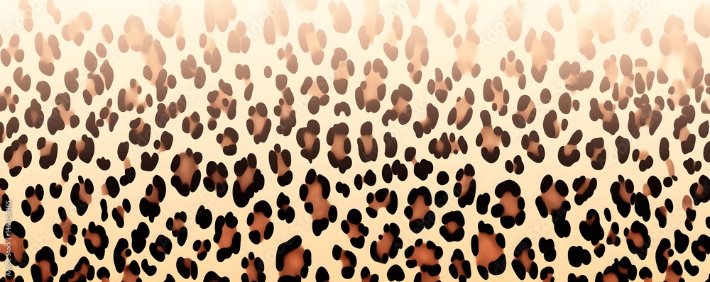 Poster leopard print pattern with beige background and gradient top