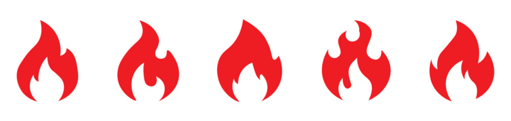 Fire icon vector set. Fire icon collection. Fire flame symbol. Bonfire silhouette logotype. Flame icon collection. fire sign and symbol
