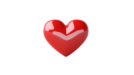 Fototapeta premium Isolated shiny red heart with a smooth surface isolated on transparent background 