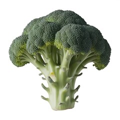 Fresh raw broccoli floret on white background 