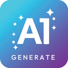 AI Generate Logo Icon | Modern Gradient AI Design Symbol Vector