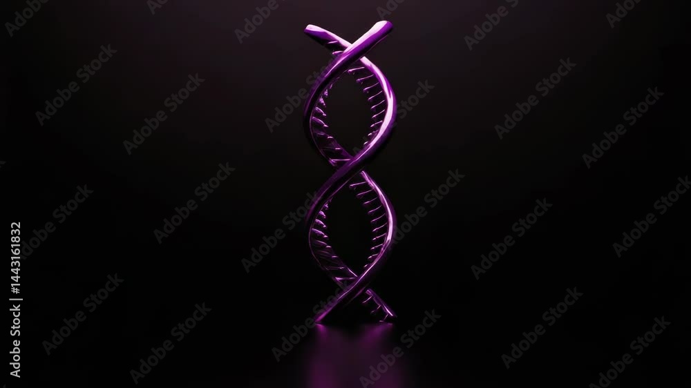 Poster a 3d representation of dna's molecular structure, placed on a dark background.