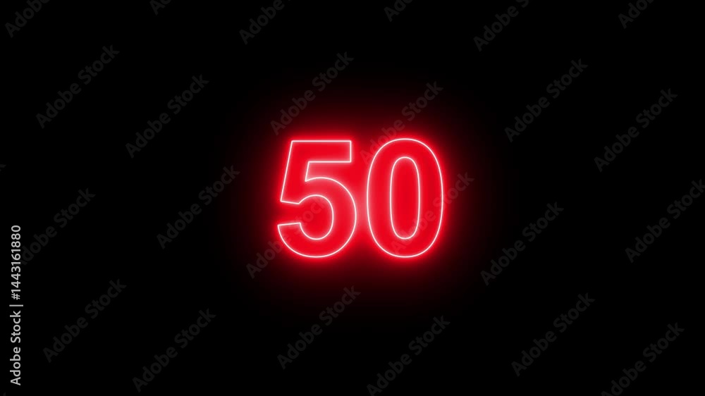 Poster neon number 0 to 100 count. 0-100 neon glowing upload completed numbers from 0 to 100 with alpha cha