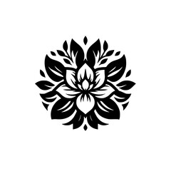 Fototapeta premium Elegant Floral Mandala in Black and White