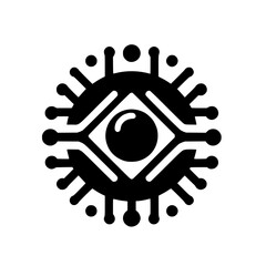 Cybernetic Eye Icon: Futuristic Tech Symbol, AI Vision, Surveillance