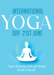 International Yoga day 21 June web banner EPS10 vector. Meditation Practice Yoga Colorful Fitness Concept. Vector illustration