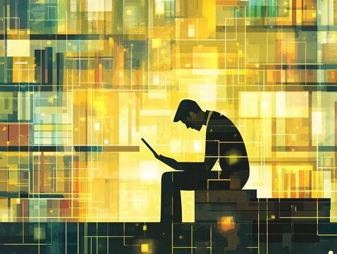 Professional online learning journey virtual environment digital study academic setting focused perspective pursuing certification