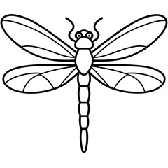 Elegant One-Line Dragonfly Vector