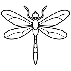 Elegant One-Line Dragonfly Vector