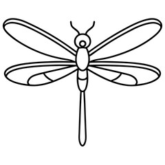 Elegant One-Line Dragonfly Vector