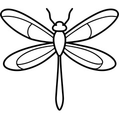 Elegant One-Line Dragonfly Vector