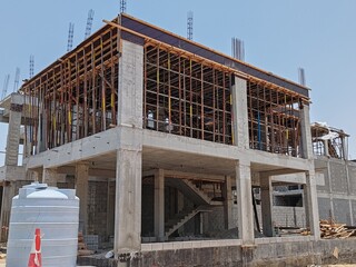 Under construction House or Villa's,Villa's with Concreate Block or bricks,Exterior view of 02...