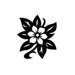 Fototapeta premium Black and White Floral Design: Elegant Botanical Silhouette on White