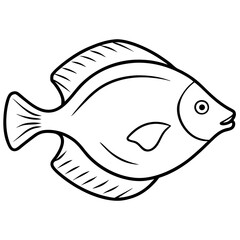 Flounder in a Single Stroke Vector Illustration
