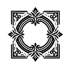 Fototapeta premium Elegant Black & White Ornamental Frame Design