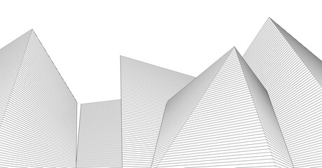Fototapeta premium ​​abstract architecture 3d illustration background 
