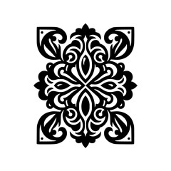 Elegant Black & White Ornamental Vector Design, Classic Decorative Motif, Decorative Element