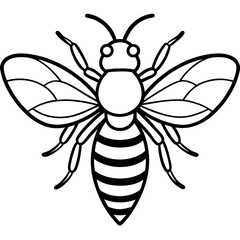 Minimalist Bee Line Art Vector