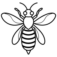Minimalist Bee Line Art Vector