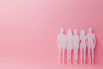 Pink Minimalist Silhouettes Teamwork Unity