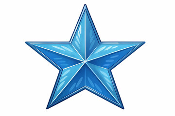 Obraz premium Radiant Blue Star A Stunning Graphic Illustration of a Five-Pointed Star with a Metallic Sheen