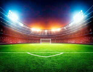 textured soccer game field with neon fog - center, midfield. Empty soccer stadium with spotl.jpg