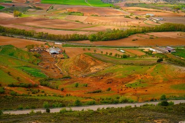 Tierras y campos de  cultivo en la provincia de Guadalajara, España.