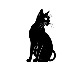 Obraz premium Elegant_Black_Cat_Silhouette_Graceful_Feline_Illustration_Beautiful_Domestic_Pet_Artwork_Isolated_Vector_Design_Ideal_for_Logos_and_Creative_Projects_Black_Cat_Art