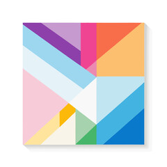 Geometric Abstract Art_Colorful Triangle Pattern_Modern Wall Decor_Contemporary Design_Home Interior_Unique Artwork_Vibrant Palette_Stylish Illustration