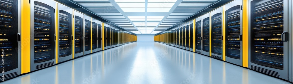 Aufkleber modern data center hallway with highperformance servers and advanced technology infrastructure