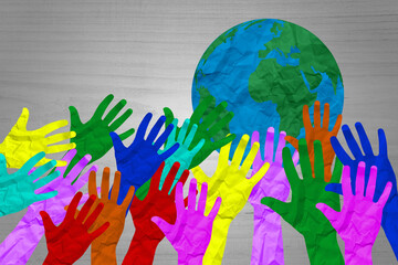 International diversity or earth day and international world culture as a concept of diversity and...