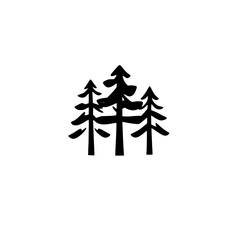 Fototapeta premium Minimalist Black & White Tree Icon, Rustic Design, Isolated
