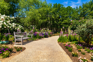 A long winding footpath in a gorgeous spring landscape at at Huntington Library and Botanical Gardens in San Marino California USA © Marcus Jones