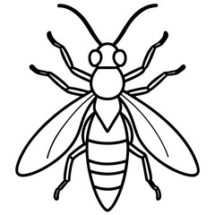 Minimalist Firefly Vector Line Art